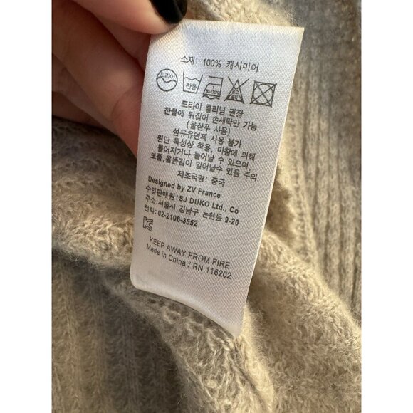 Zadig Voltaire 100% Cashmere Markus Knit Sweater Gray Neutral Luxury Designer S - Picture 10 of 11